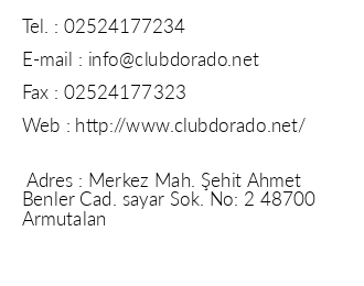 Club Dorado Hotel iletiim bilgileri